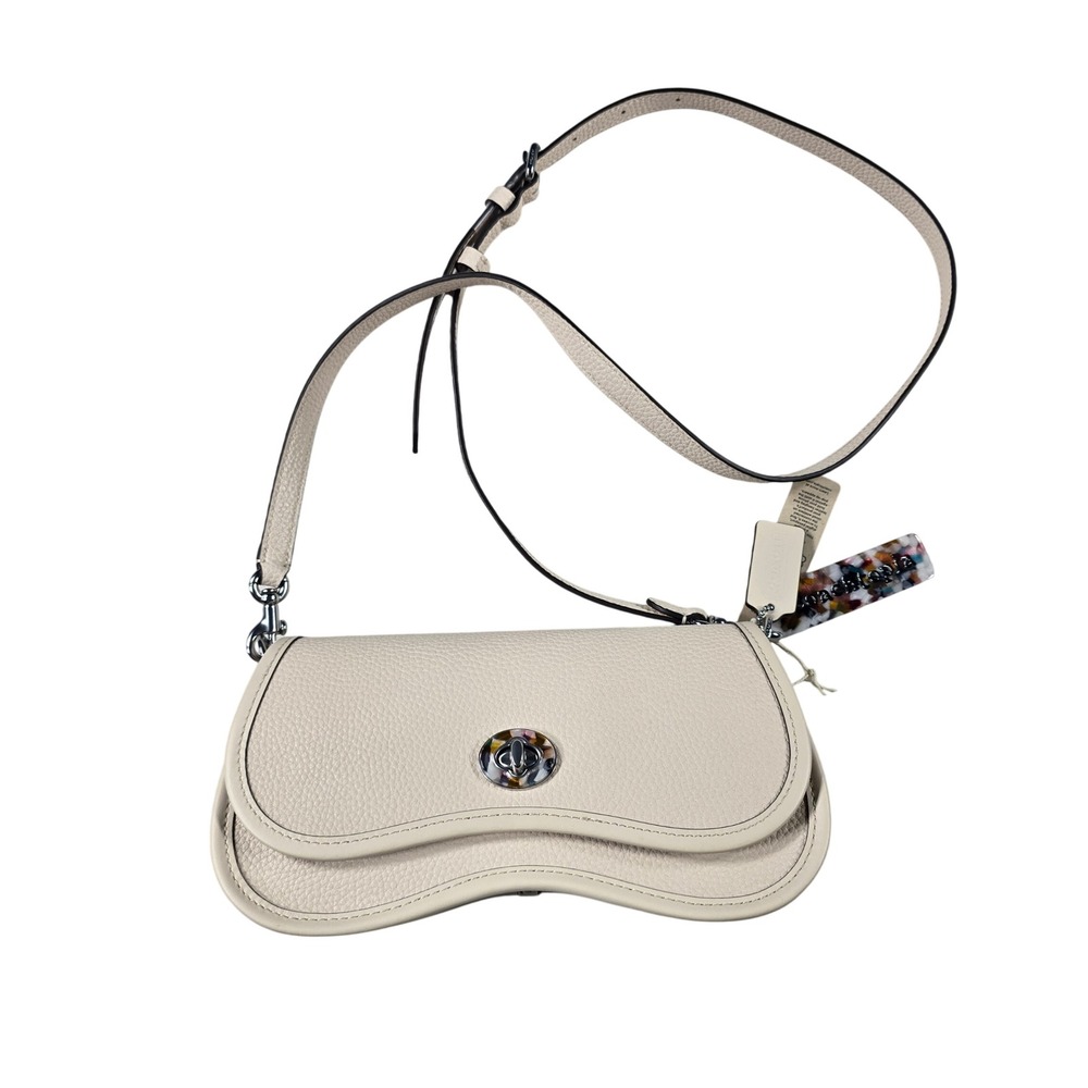 Coachtopia‎ Wavy Baguette Women OS Chalk White New Upcrafted Leather CK113